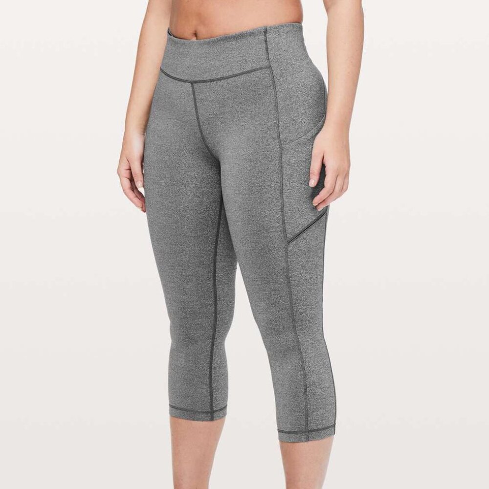 Lululemon Speed Up Crop Heathered Black Size 10